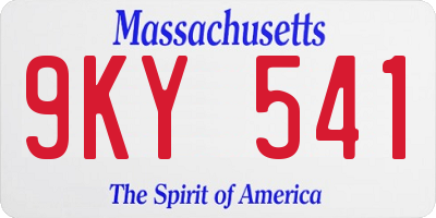 MA license plate 9KY541
