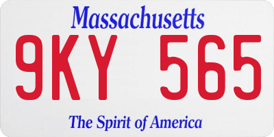 MA license plate 9KY565