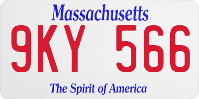 MA license plate 9KY566