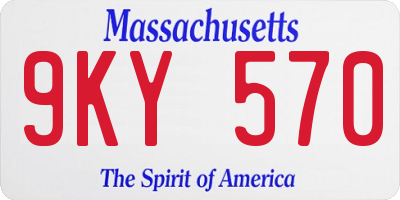 MA license plate 9KY570