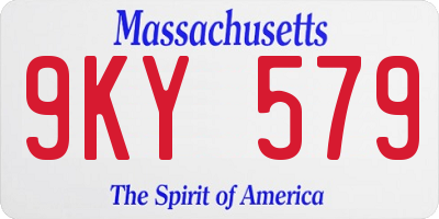 MA license plate 9KY579