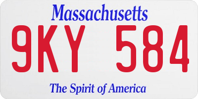 MA license plate 9KY584