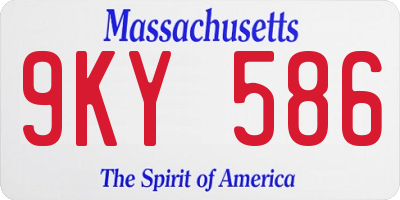 MA license plate 9KY586
