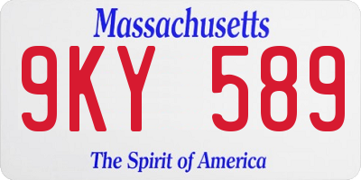 MA license plate 9KY589
