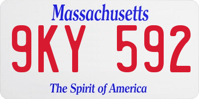 MA license plate 9KY592
