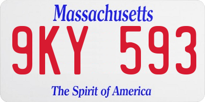MA license plate 9KY593