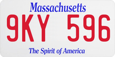 MA license plate 9KY596