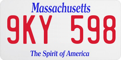 MA license plate 9KY598