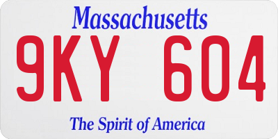 MA license plate 9KY604