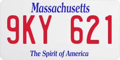 MA license plate 9KY621