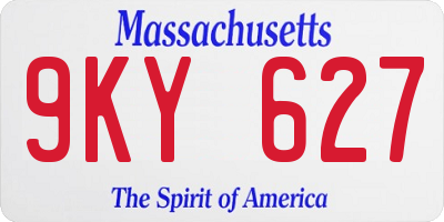MA license plate 9KY627