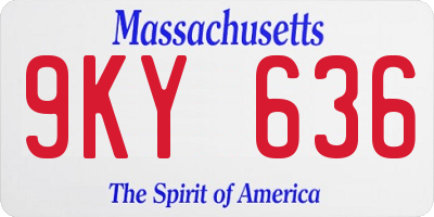 MA license plate 9KY636