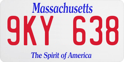 MA license plate 9KY638