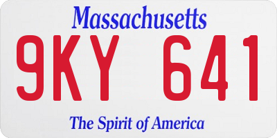 MA license plate 9KY641