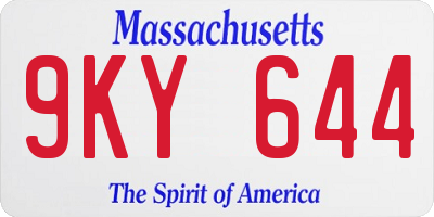 MA license plate 9KY644