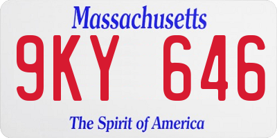 MA license plate 9KY646