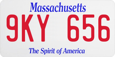 MA license plate 9KY656