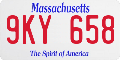 MA license plate 9KY658