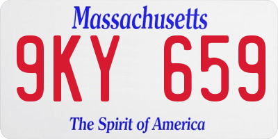MA license plate 9KY659