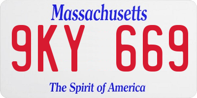 MA license plate 9KY669