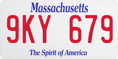 MA license plate 9KY679