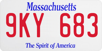 MA license plate 9KY683