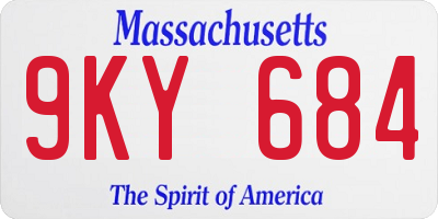 MA license plate 9KY684