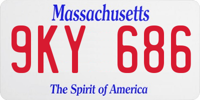 MA license plate 9KY686