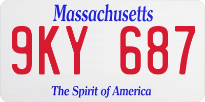 MA license plate 9KY687