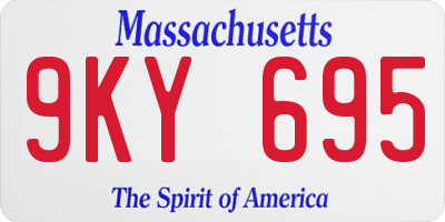 MA license plate 9KY695