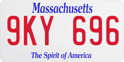 MA license plate 9KY696