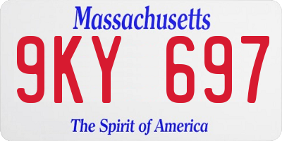 MA license plate 9KY697