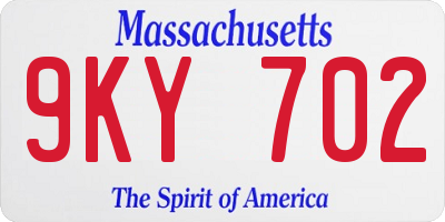 MA license plate 9KY702