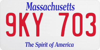 MA license plate 9KY703