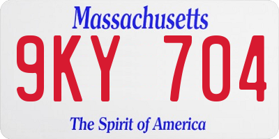 MA license plate 9KY704