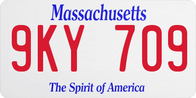 MA license plate 9KY709