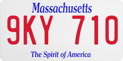 MA license plate 9KY710