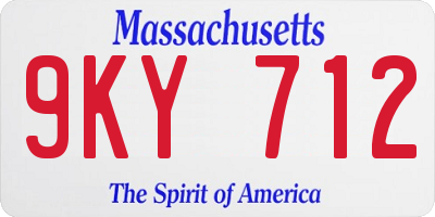 MA license plate 9KY712
