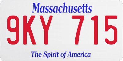 MA license plate 9KY715