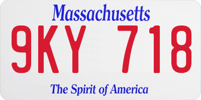 MA license plate 9KY718