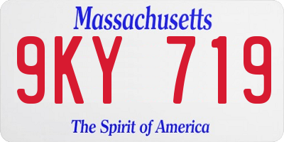 MA license plate 9KY719