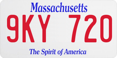MA license plate 9KY720