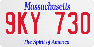 MA license plate 9KY730