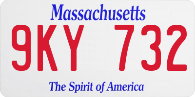 MA license plate 9KY732