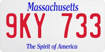 MA license plate 9KY733