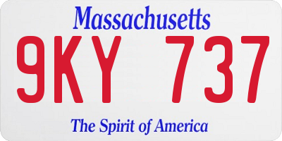 MA license plate 9KY737