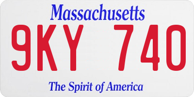 MA license plate 9KY740