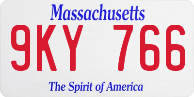 MA license plate 9KY766
