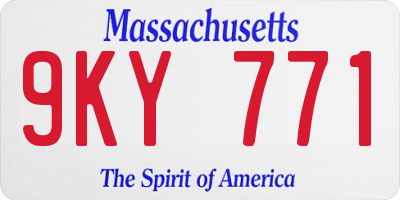 MA license plate 9KY771