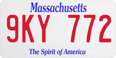 MA license plate 9KY772